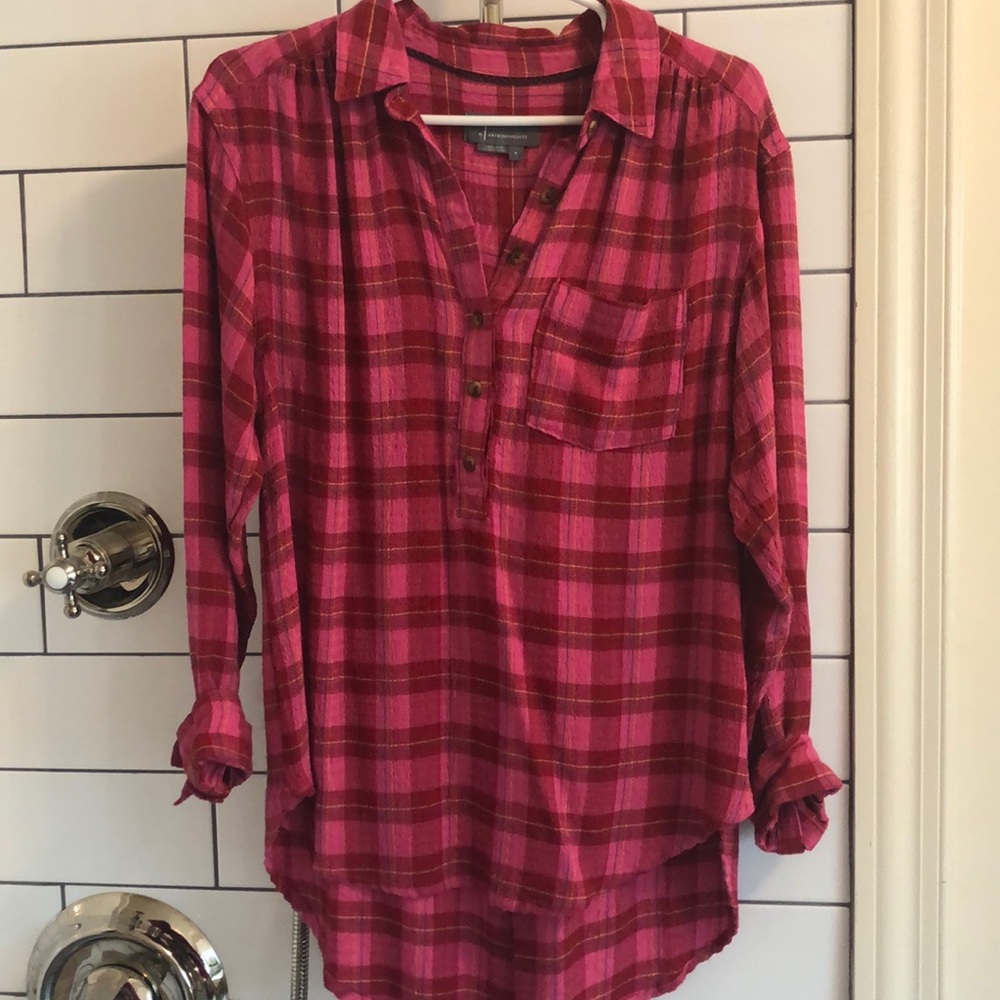 Anthropologie plaid tunic